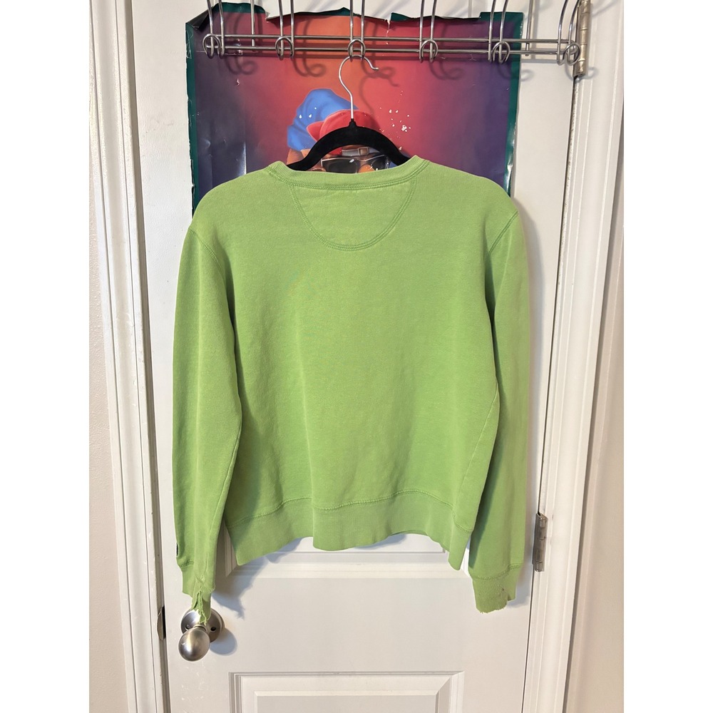 Aeropostale Womens Lime Green Aero 1987 Athletics Crewneck Sweatshirt XS y2k - Picture 2 of 8